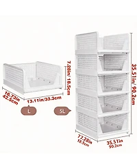 Yigii 5-Pack Stackable Storage Bins for Home Organization