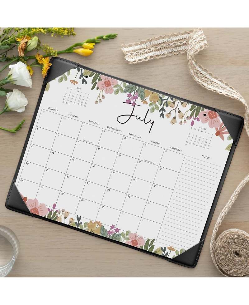 Gnuadz Desk Calendar 2026 Desktop Mat Floral Blotter 18 Months