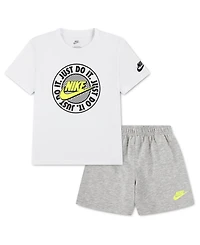 Nike Boys' 4-7X T-Shirt and French Terry Shorts, 2-Piece Set