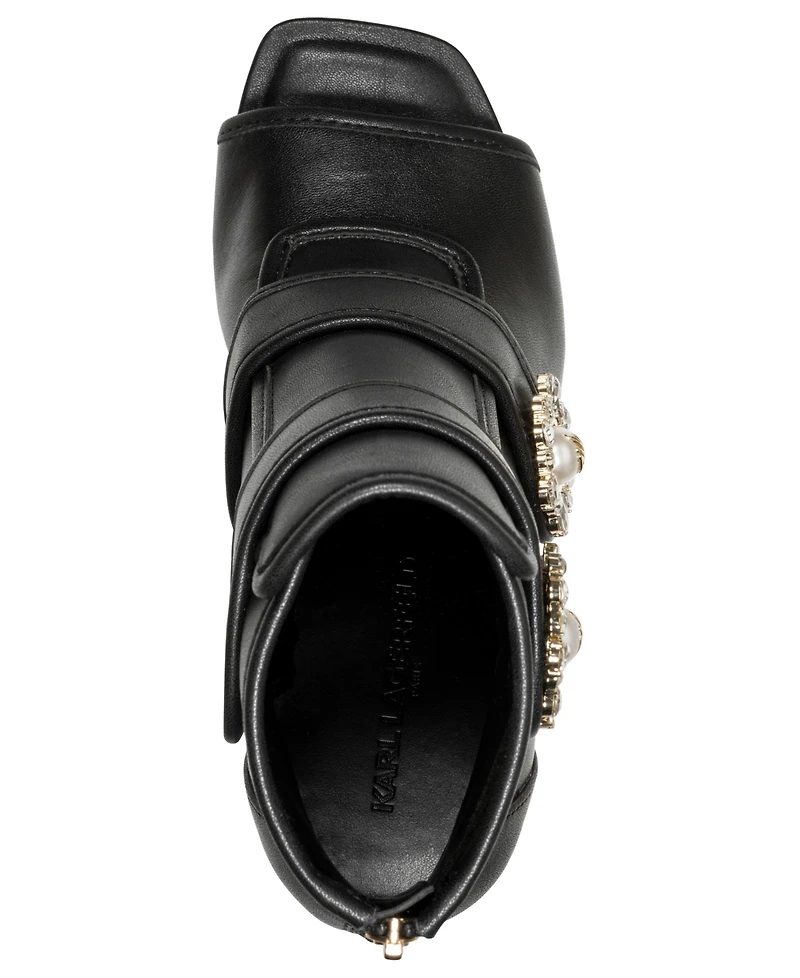 Karl Lagerfeld Paris Women's Dimitra Peep Toe Booties