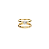 Bearfruit Jewelry 18k Gold Plated Sterling Silver Everyday Shine Ring Set Holiday Gift Guide