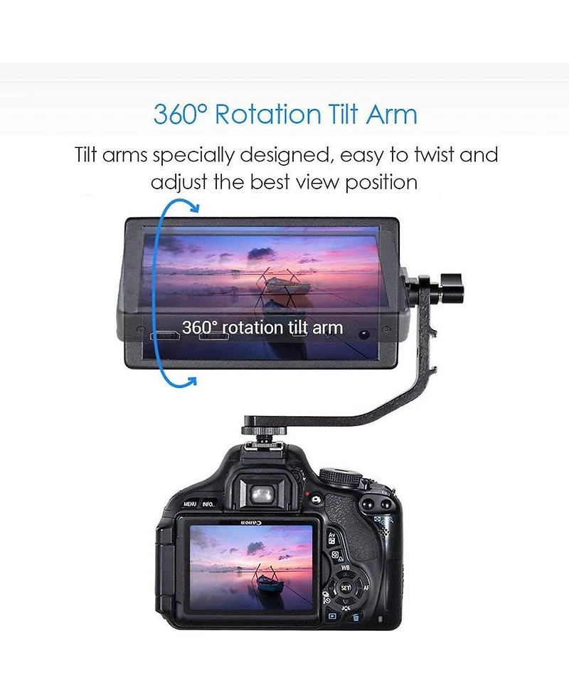 AndyCine Tilt Arm Shoe Mount L Bracket for 4.5-5.7" Monitor