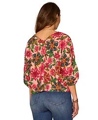 Democracy Women's Printed V-Neck Top
