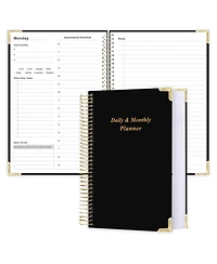 Gnuadz Undated Daily Monthly Planner Spiral Bound Hardcover