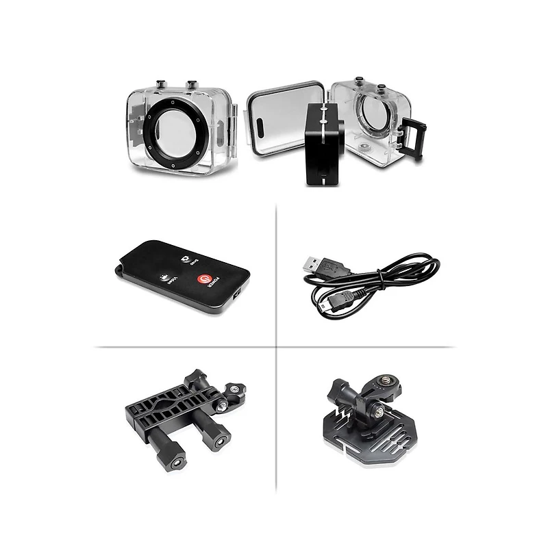 Pyle Gear Pro Sports Action Camera 1080P Hd 12MP Touch Screen Waterproof Case Remote Control Mount GDV285SL