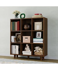 Gaomon 9-cube 3-tier open bookcase, perfect for stylish storage and display in living rooms, bedrooms, or offices. Space-saving and modern design
