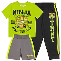 Teenage Mutant Ninja Turtles Toddler Boys 3 Piece T-Shirt, Shorts and Jogger Pants Set
