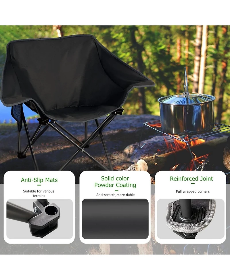 ECHTPeak 4 Pack Portable Camping Chair, Compact Collapsible, Outdoor Folding Sports Chairs, for Camp Sporting Events