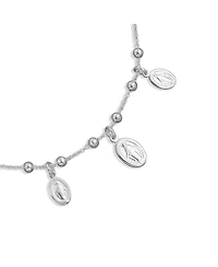 Bling Jewelry Religious Virgin Mary Medallion Dangle Charms Anklet Ankle Bracelet .925 Sterling Silver 10 Inch