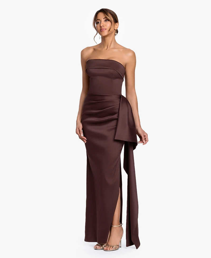 Xscape Women's Strapless Ruffle Long Dress