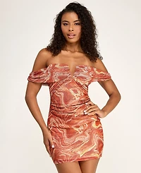 Seni & Cade Juniors' Embellished Off-The-Shoulder Dress
