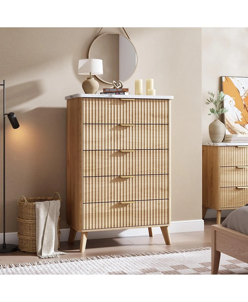 gaomon Fluted Dresser for Bedroom