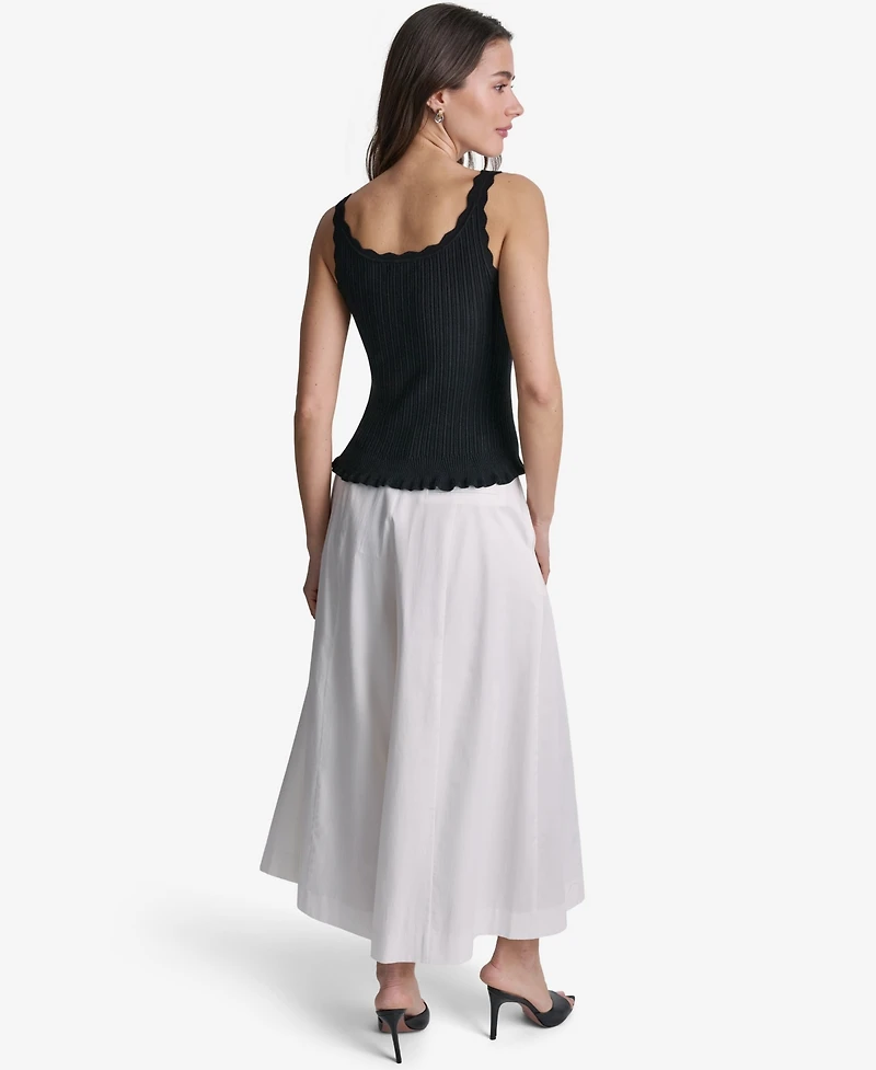 Bcbg Women's Ribbed Button-Front Scoop Neck Tank Top