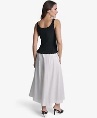Bcbg Women's Ribbed Button-Front Scoop Neck Tank Top