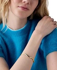 kate spade new york Gold-Tone Wave Thin Bangle Bracelet