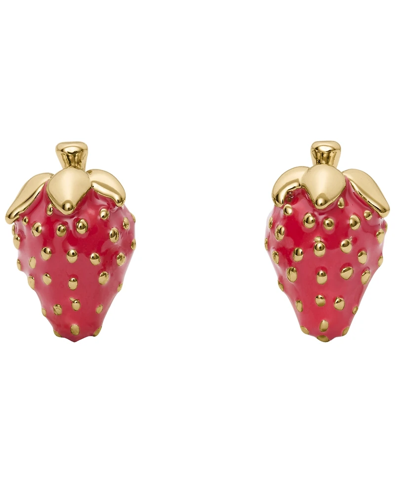 kate spade new york Gold-Tone Secret Garden Strawberry Stud Earrings