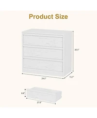 gaomon 3-Drawer Bedroom Dresser, Modern Small Nightstand Chest with Large Storage for Living Room and Nursery