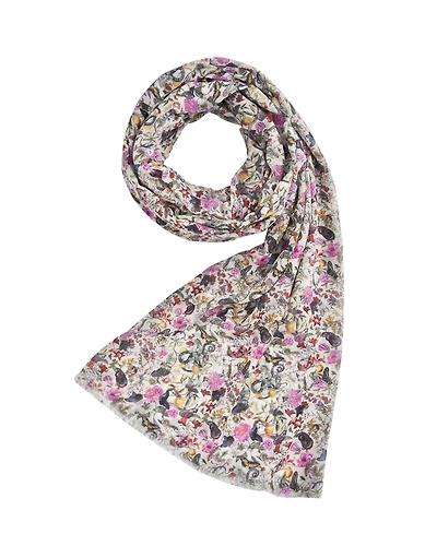 Fable England Women's Floral Engravings Lightweight Scarf