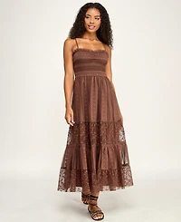 Seni & Cade Juniors' Sweetheart Neck Midi Dress