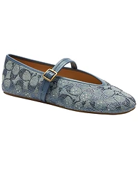 Coach Women's Sculpted C Crinkle Patent Leather Soft Mary Jane Flats