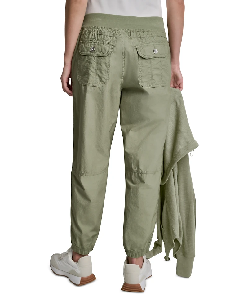 Dkny Sport Women's High Rise Bungee Waist Seamed Joggers
