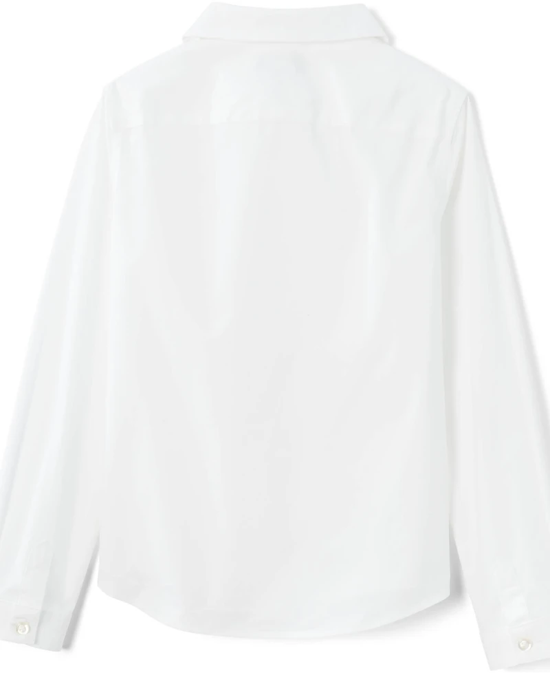 Lands' End Big Girls Long Sleeve Peter Pan Collar Broadcloth Shirt
