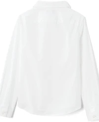 Lands' End Big Girls Long Sleeve Peter Pan Collar Broadcloth Shirt