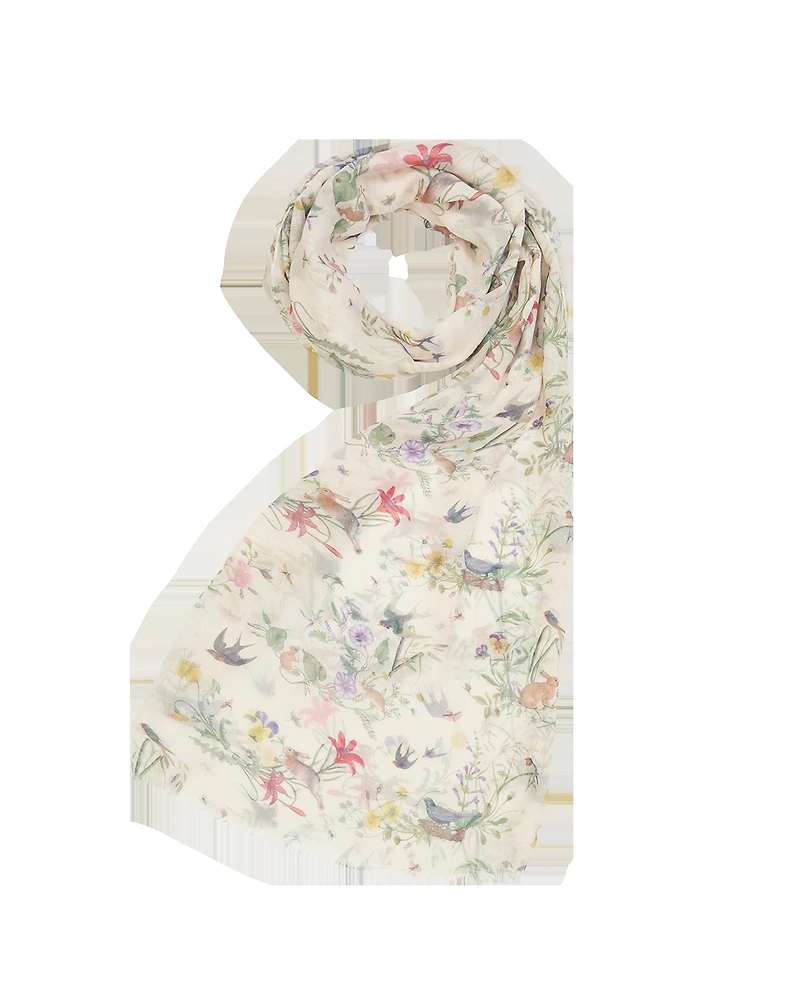 Fable England Women's Bunny Toile Lightweight Scarf