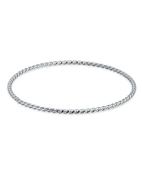 Bling Jewelry Thin Rope Cable Round Stackable Braided Twist Bangle Bracelet