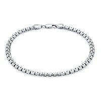 Bling Jewelry Solid Heavy Strong Thick Franco Square Link Chain Bracelet 220 Gauge Rhodium .925 Sterling Silver
