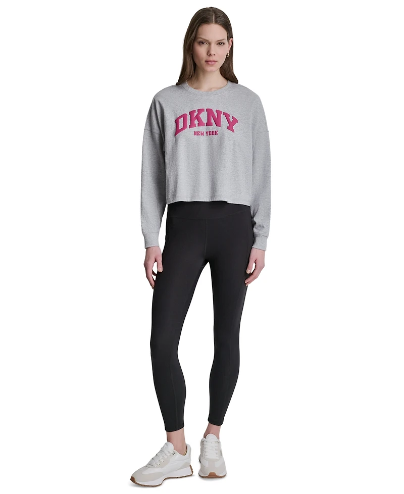 Dkny Sport Women's Varsity Logo Dropped Shoulder T-Shirt