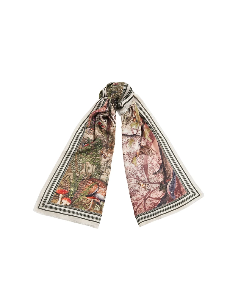 Fable England Women's Taupe Woodland Tales Long Scarf
