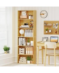 Gymax 2 pieces 6-Tier Bookshelf with Open Shelves Anti-Tipping Kits for Living Room Bedroom