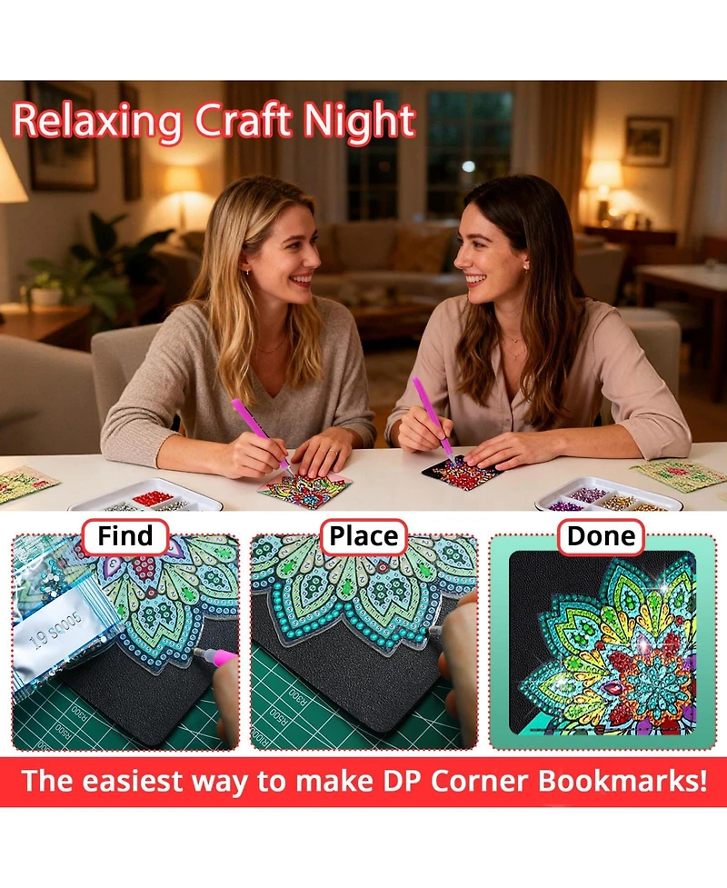 Gnuadz Painting Bookmark Rhinestone Diy Embroidery Gift