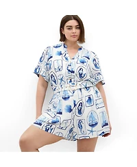 City Chic Women's Elise Amalfi Print Playsuit