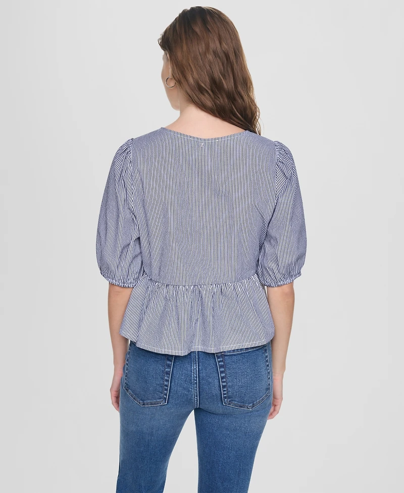 Dkny Jeans Women's V-Neck Button-Front Shirt