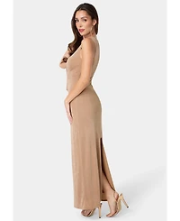 Bebe Women's V-Neck Cutout Tie Maxi Dress