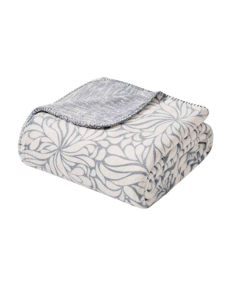 Tahari Home Amari Reversible Printed Plush Throw, 50" x 70"