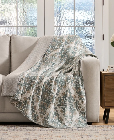 Tahari Home Cleo Reversible Printed Plush Throw, 50" x 70"