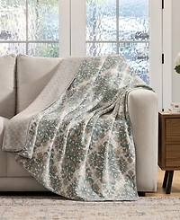 Tahari Home Cleo Reversible Printed Plush Throw, 50" x 70"