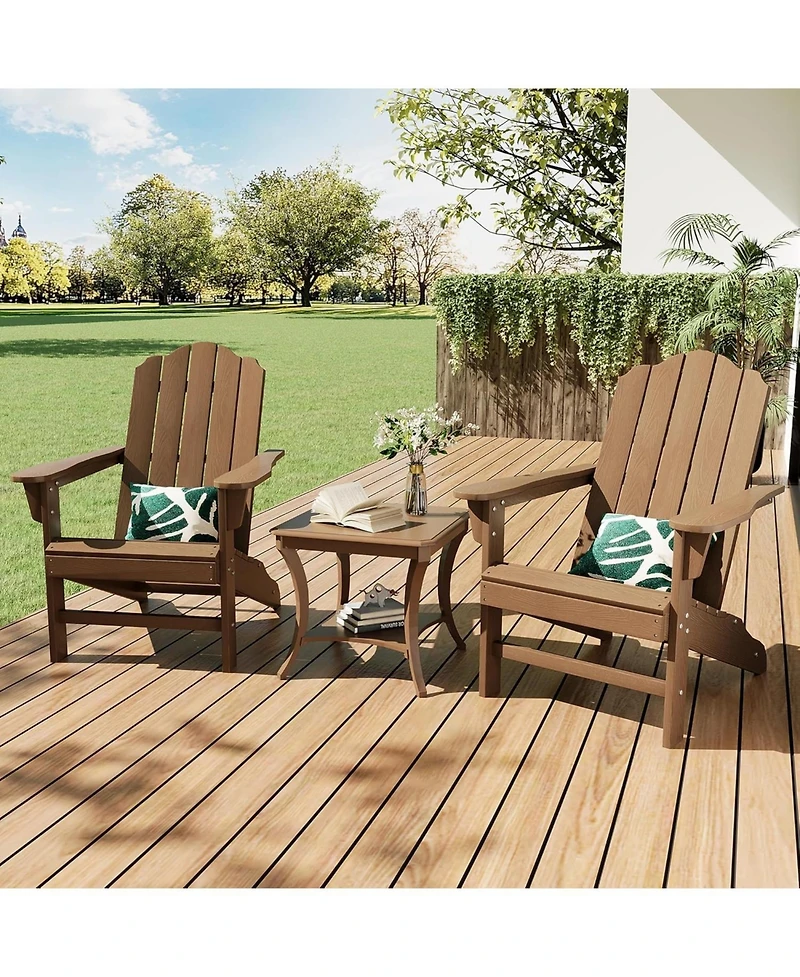 gaomon Folding Adirondack Chairs Hdpe Wood Grain Outdoor Patio Chairs Weather Resistant Lawn Chairs for Backyard Deck Poolside Camping
