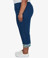 Alfred Dunner Plus Indigo Girls Sequin Embellished Ankle Jeans
