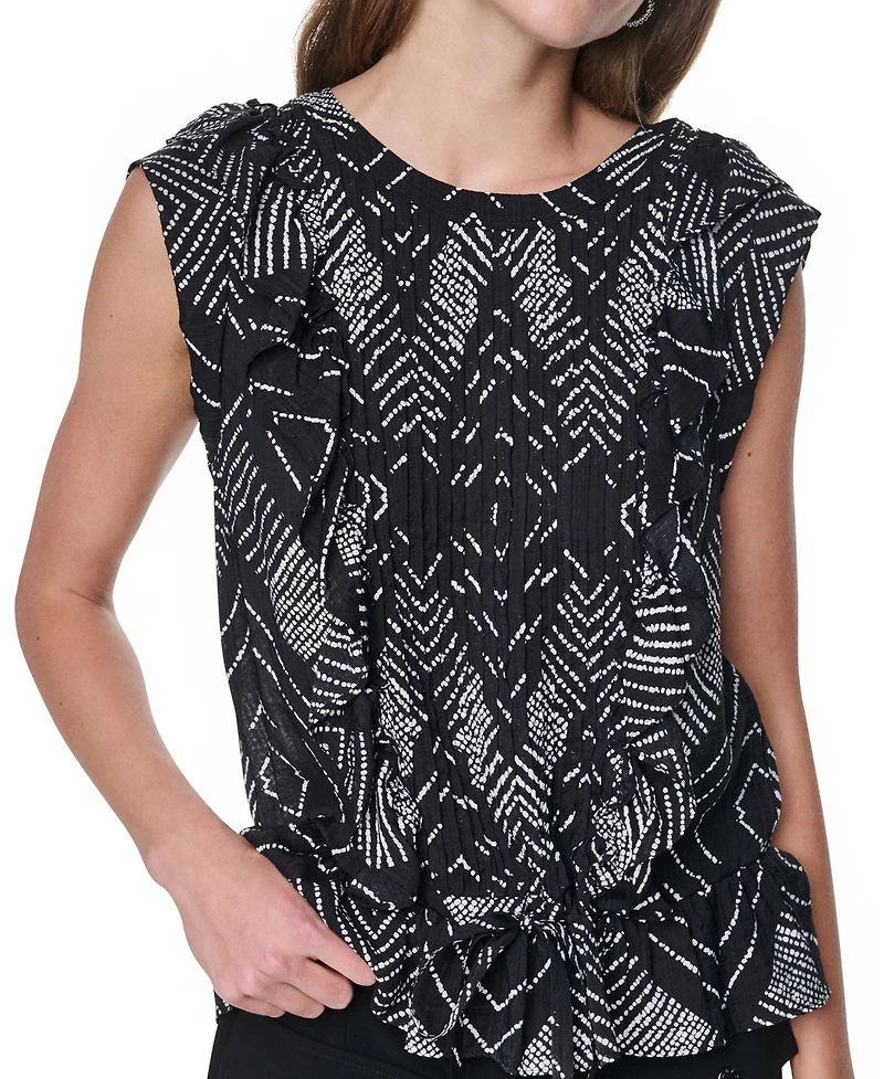 Dkny Women's Printed Crewneck Blouse