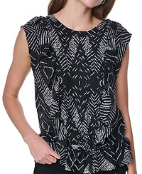 Dkny Women's Printed Crewneck Blouse