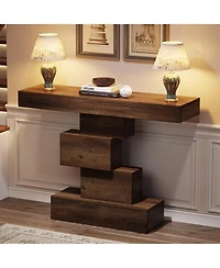 Tribesigns Farmhouse Console Table, 42.5-Inch Narrow Wood Sofa Table Behind Couch, Industrial Entryway Accent Table