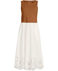 Lands' End Women's Embroidered Duet Midi Dress