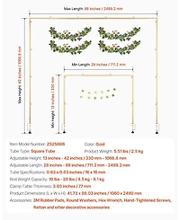 Sugift Adjustable Over The Table Rod Stand with Clamps 13 in 28 in 42 in for Wedding Party Decor