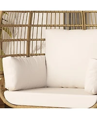 Xo Rattan Oversized Egg Chair, Uv Resistant Patio Lounge Chair for Indoor Outdoor Garden Balcony