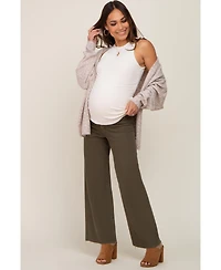 Pinkblush Maternity Olive Raw Hem Wide Leg Jeans