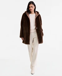 Calvin Klein Women's Hooded Reversible Teddy Jacket
